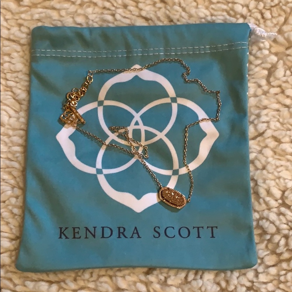 Kendra Scott rose gold drusy necklace